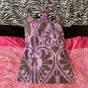 Built in bra purple tank top, medium but fits like a small